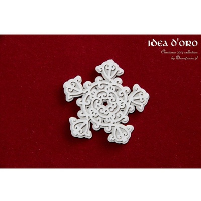Чипборд Scrapiniec - двошаровий сніжинок Idea d'oro