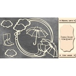 Набір чіпбордів кругла рамка з парасольками #473 color_Milk, ТМ Фабрика Декору
