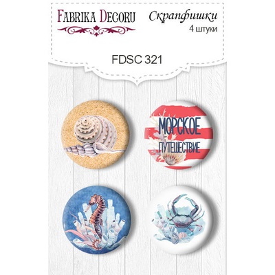 Скрап-фішки 4шт. Набір 321, Sea soul, ТМ Фабрика Декору