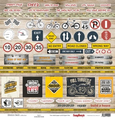 Бумага для скрапбукинга от ScrapBerry's - Мужской отдых - Карточки 2, 30,5х30,5 см, 190 гр/м, двусторонняя, 1 лист