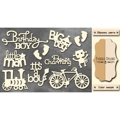 Чипборд Фабрика Декору - Мальчику, колір молочний, крафт