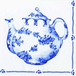 Колір для декупажу "Чай для двох", колір фону: біло - блакитний, розмір: 33x33 см