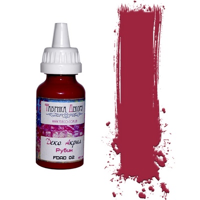 Акрилова фарба Деко акрил - Фабрика Декору - Рубін, 40 мл