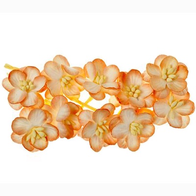 Цветы вишни из шелковичной бумаги, набор 10 шт., цвет персиковый