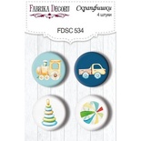 Скрап-фішки набір 4шт. My cute Baby elephant boy 534, ТМ Фабрика Декору