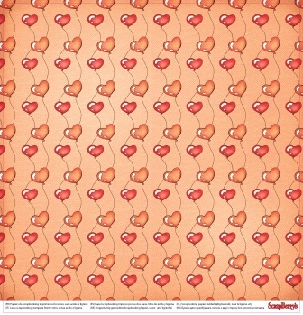 Бумага для скрапбукинга двусторонняя от ScrapBerry's - Мальчик и девочка - Верхом на Радуге, 30,5х30,5 см., 190 гр / м