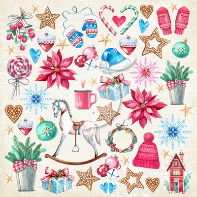 Аркуш двостороннього паперу для скрапбукінгу від LemonCraft - Joy the world world 05