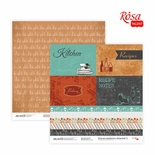 Папір для скрапбукінгу від ROSA TALENT - Recipe book 8, двосторонній, 30,48x30,48см, 200г/м²
