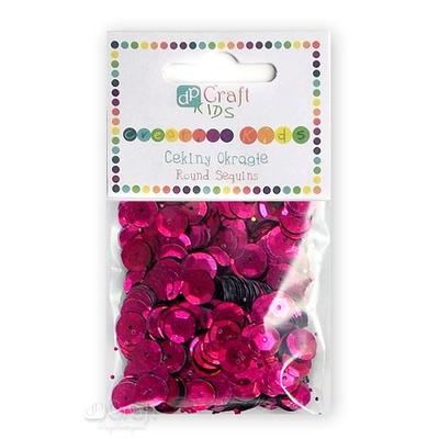 Паєтки круглі 9 мм, 10, колір фуксія, TM dpCraft (Dalprint)