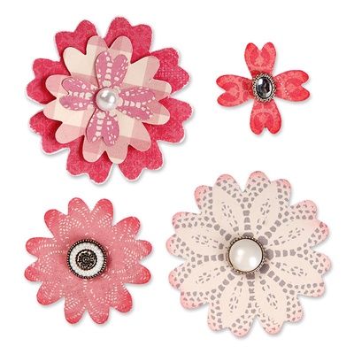 Лезвия Sizzix Bigz Die - Flower Layers w/Heart Petals