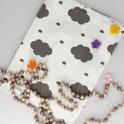 Бавовна, Хмара на білому фоні, 45x70 см