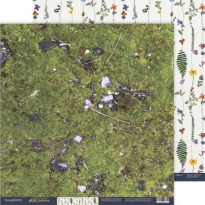 Аркуш двостороннього паперу 30x30 від Scrapmir з колекції Herbarium Wild summer