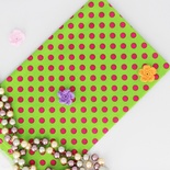 Бавовна, зелений в рожевий горошок, 45х55см