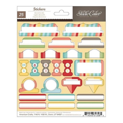 Набір наліпок Studio Calico - Snippets Stickers - Cardstock Decorative Tabs