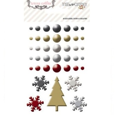 Емалеві прикраси Teresa Collins - Tinsel and Company - Enamel Dots and Shapes, 40 штук