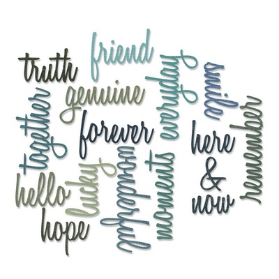 Лезвие от Sizzix - Tim Holtz - Thinlits Dies Script Friendship Words Collection pk of 16 - Слова