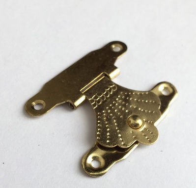 Металлическая защелка для шкатулок, под золото, 2 детали, 33х28мм