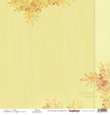 Папір для скрапбукінгу від ScrapBerryʼs - Школа - Головоломка, 30,5x30,5см, 190 г/м², двосторонній, 1 аркуш