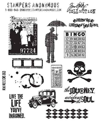 Резиновые штампы от Stampers Anonymous -Tim Holtz, Mini Muse, 12 шт