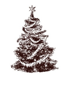 Акриловый штамп Christmas Stamp SR040b Елка, размер 4 * 5,7 см