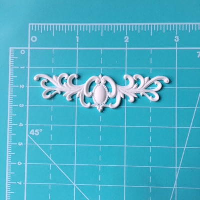 Виньетка из белого пластика от Е.В.A, 7 см, 1 шт.