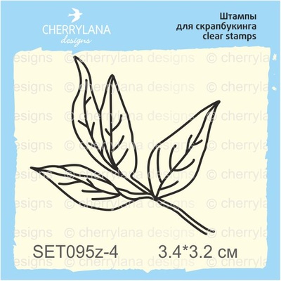 Штампы от Cherrylana - Листок пиона, 3,4х3,2 см