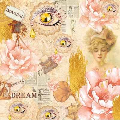 Набір паперу від Євгенія Курдібановська ТМ - "Золота сльозу" 20x20см