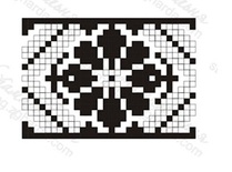 Акриловый штамп F034b Орнамент цветок, размер 3,4 * 2,4 см