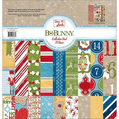 Набір двостороннього паперу BoBunny - Dear Santa - Collection Pack, розмір 30x30 см