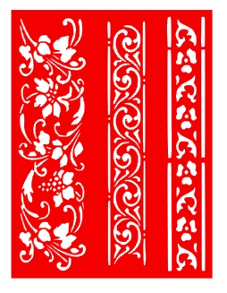 Трафарет - Бордюры5, 15*20см
