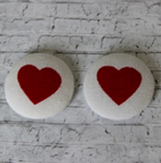 Тканинні топси від Allmacraft - серія Тематичні, Сердечко, діаметр 2,5см, 2