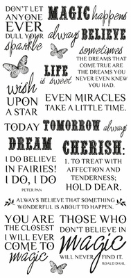 Натирки от Kaisercraft - Enchanted Garden - Black & White, 10 x 20 см