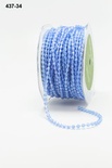 Нитка з намистинками, блакитний колір, розмір: 4 мм, довжина 90 см