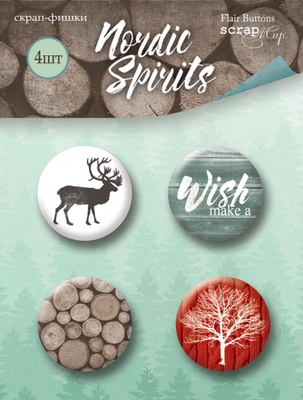 Набір скрап-фішок для скрапбукінгу від Scrapmir - Nordic Spirits, 4 шт.