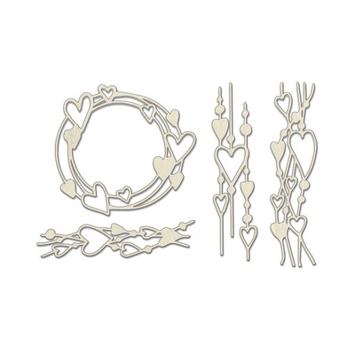 Набір Чипбордів Рамка із серцями 10х15 см #777, ТМ Фабрика декору