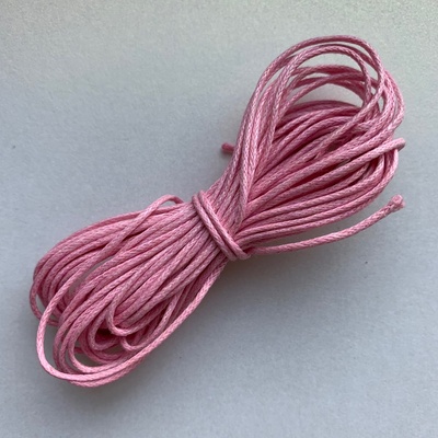 Вощений шнур, рожевий, 1 мм, 5 метрів