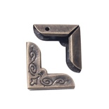 Металеві куточки для альбомів, 21х21 мм, антична бронза, 4 шт.