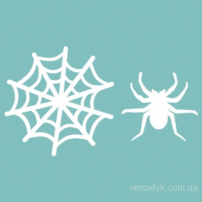 Чипборд від Вензелик - Набір "Павук з павутиною", розмір: 50x90 мм