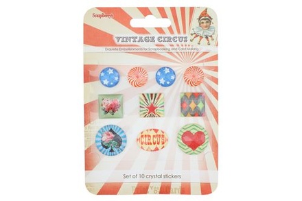 Акрилові прикраси від ScrapBerryʼs- камінчики зі стікером - Старий цирк