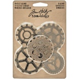 Набір металевих прикрас Tim Holtz - Idea - Ology Metal Gadget Gears, 5шт.ук, шестерні