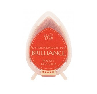Чорнило для штампінгу Tsukineko - Brilliance Dew Drops Rocket Red Gold