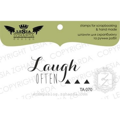 Акриловий штамп Lesia Zgharda TA070 Laugh often, розмір 4,3x1,9 см