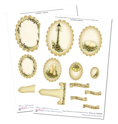 Заготовки до ножів Spellbinders - Vintage Christmas, 8 аркушів, 39 елементів