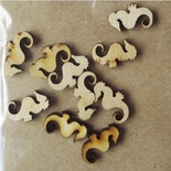 Деревянные украшения Морские Кони, 10 штук