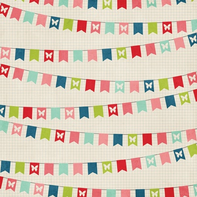 Аркуш двостороннього паперу для скрапбукінгу від Echo Park - Banners, 30x30 см