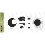 Набор акриловых штампов Lesia Zgharda N087 Солнце,луна,звезды, облака