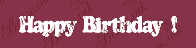 Чипборд від Вензелик - Напис «Happy birthday 02», розмір: 16x120 мм