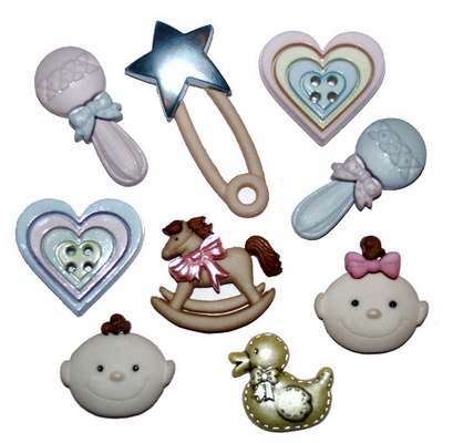 Набор декоративных пуговиц Dress It Up - Oh Baby