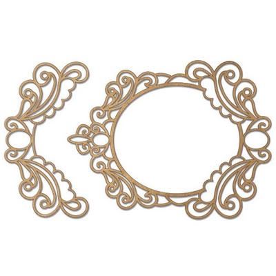 Набір чіпбордів Рамка і бордюр з завитками 2 10x15см 526, колір крафт, ТМ Фабрика Декору