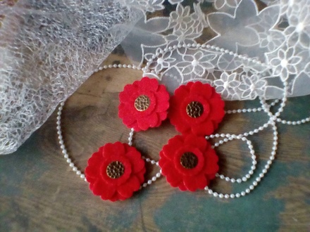 Набір квітів з фетру вручну-Avalanche - Red